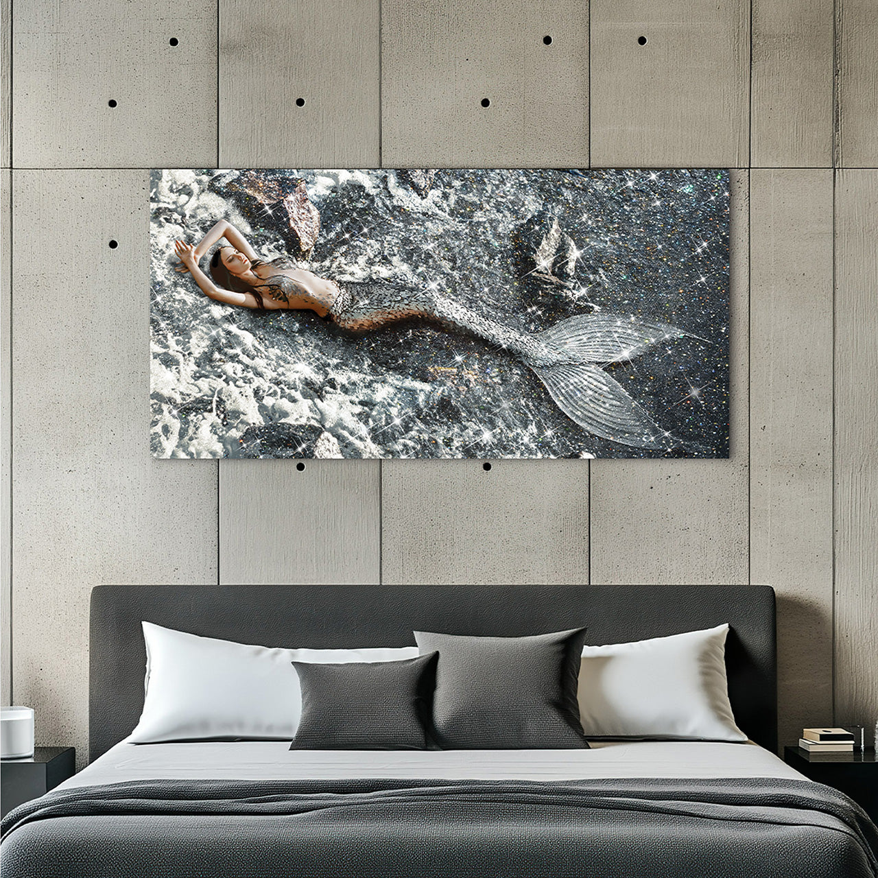 Glass picture mermaid