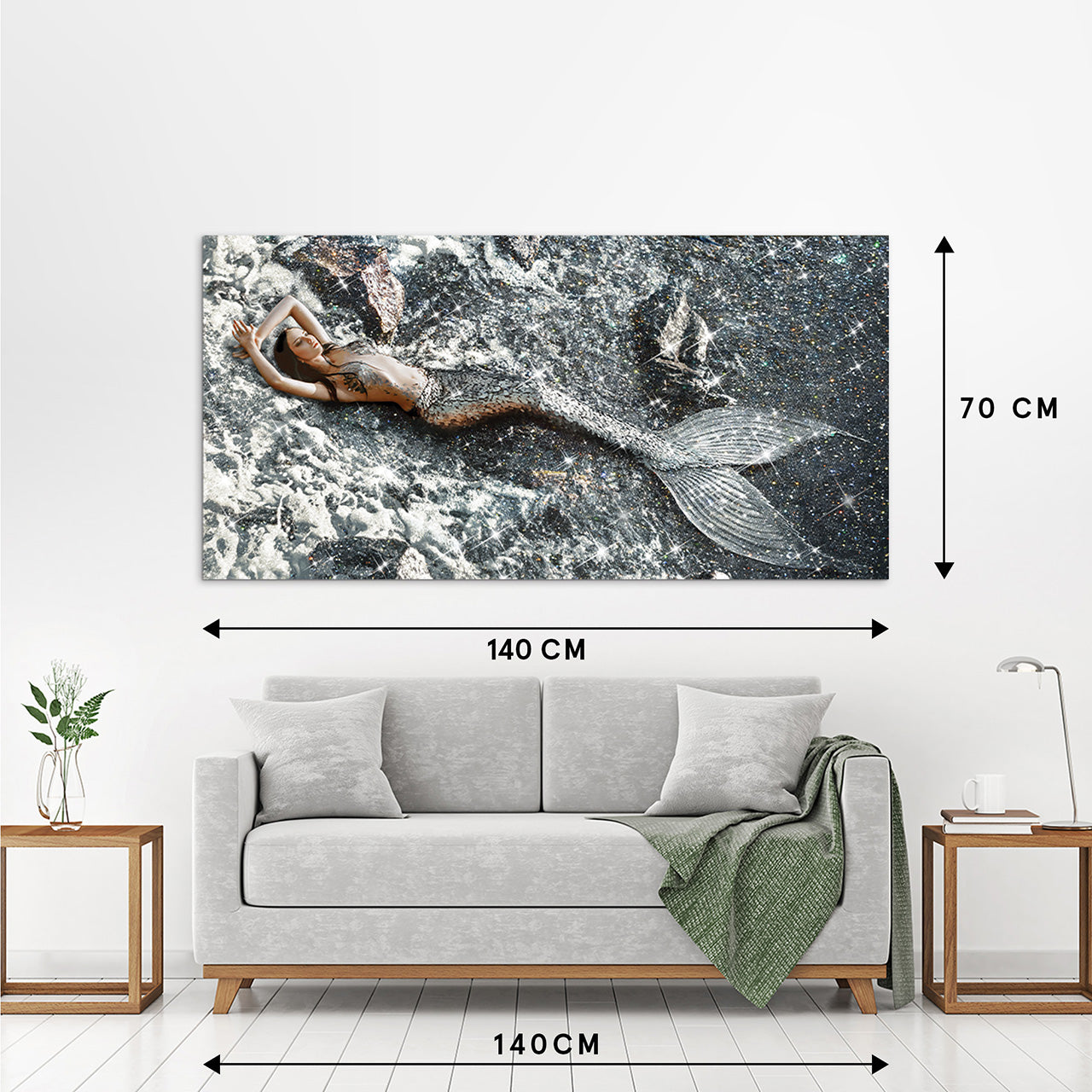 Glass picture mermaid