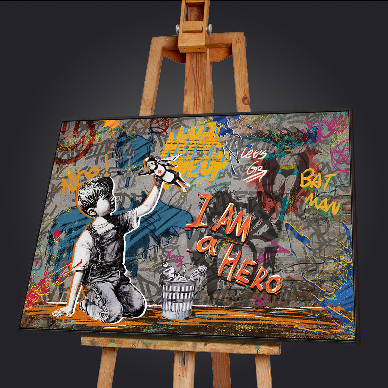 Peinture JE SUIS UN HÉROS