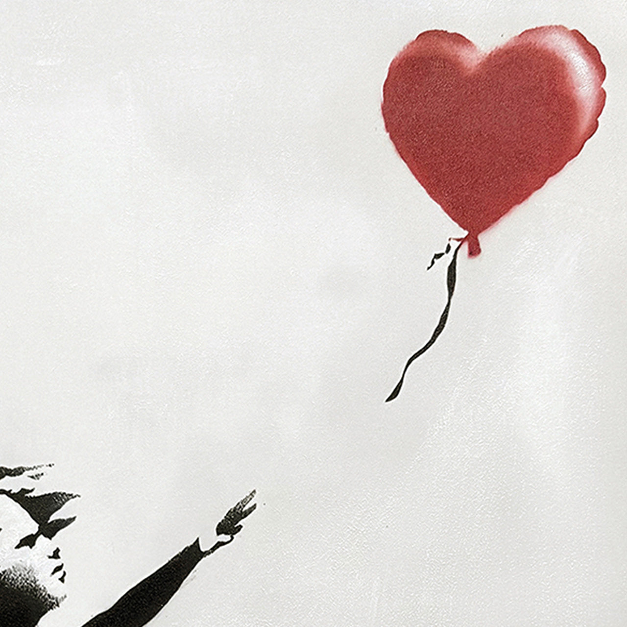 Peinture d'une fille au ballon d'amour
