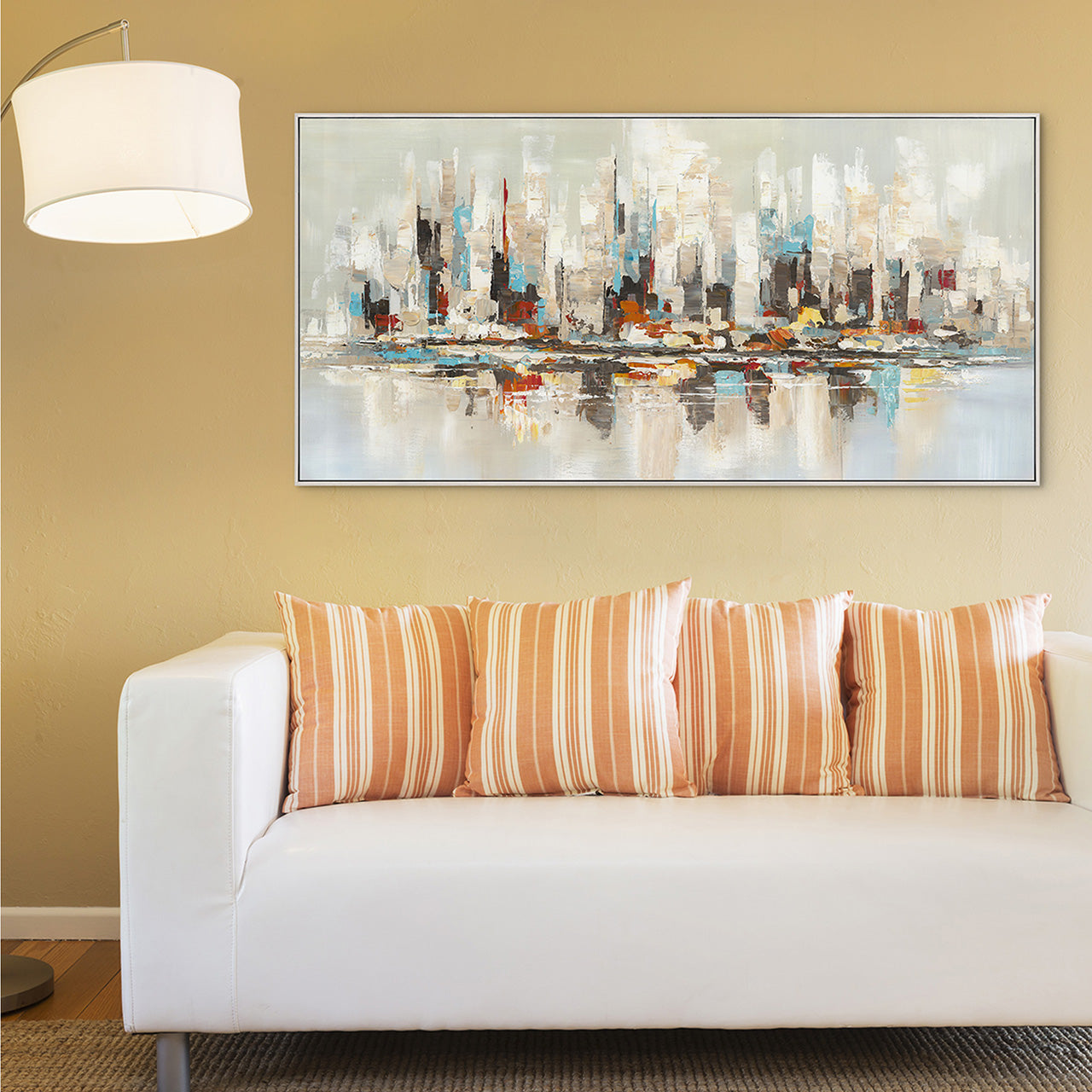 Painting Orange & Teal Skyline