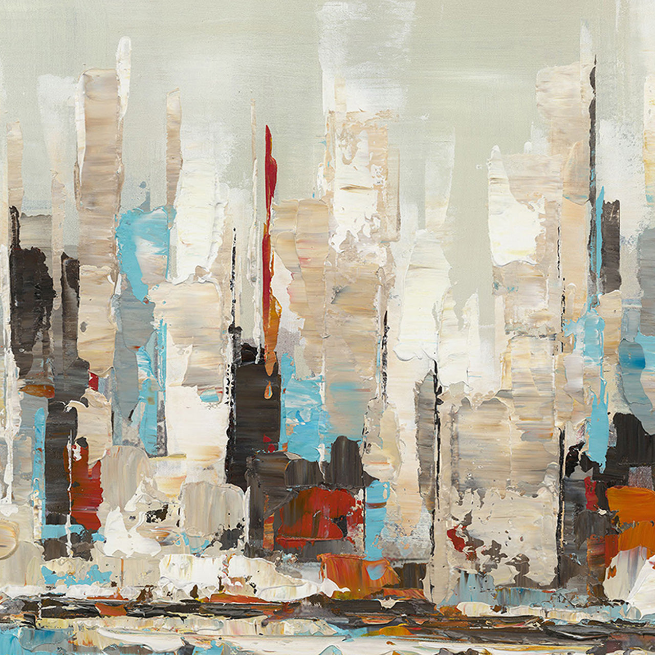 Painting Orange & Teal Skyline