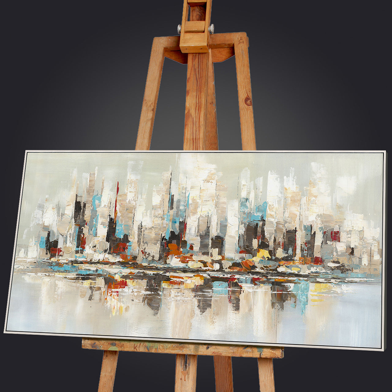 Painting Orange & Teal Skyline