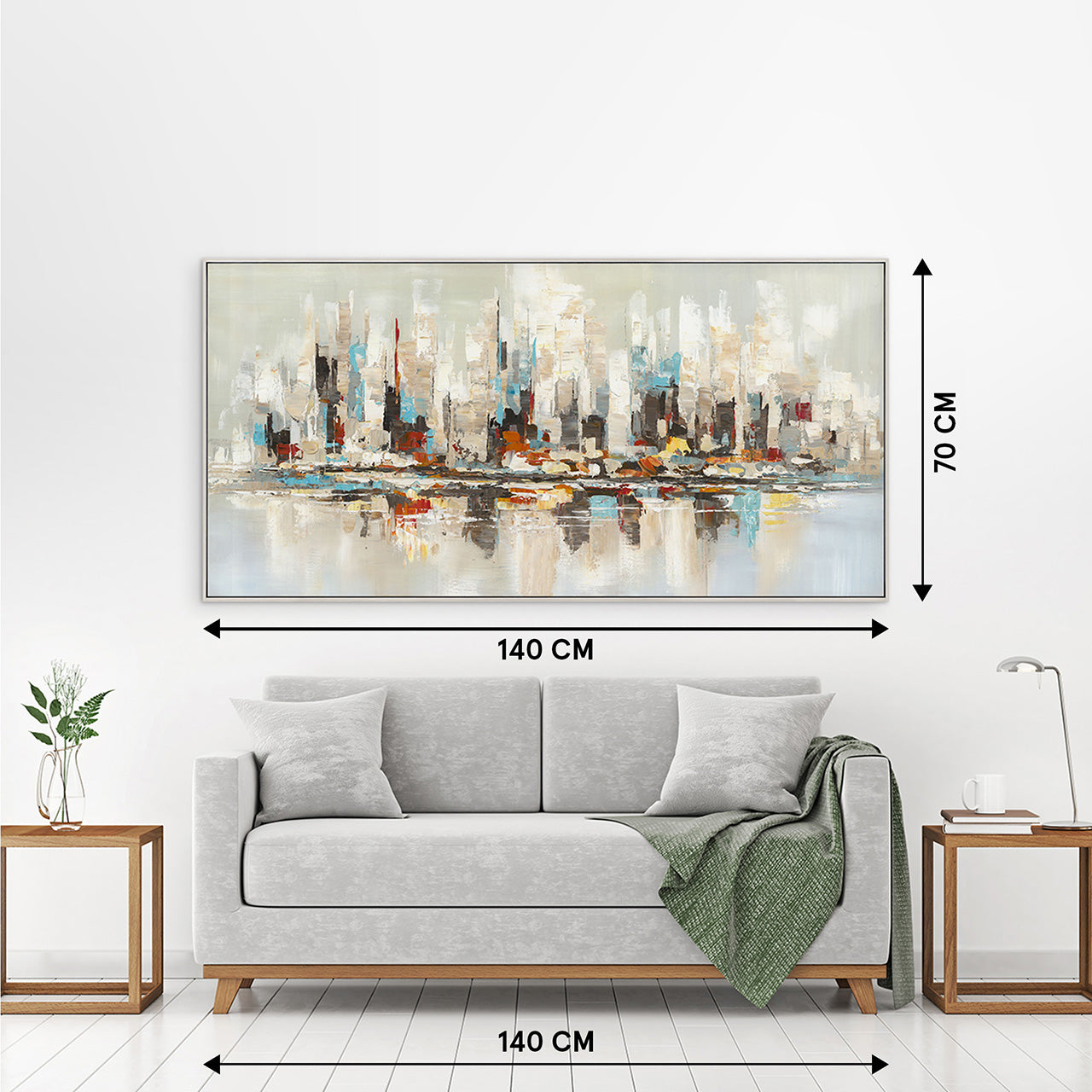 Painting Orange & Teal Skyline