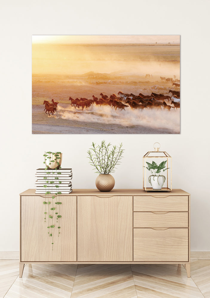 Glass Picture Wild Horses I