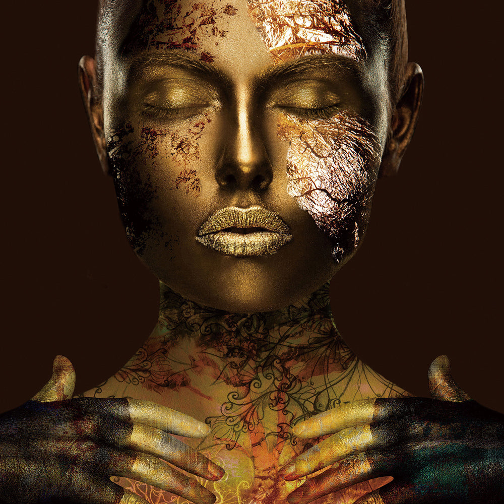 glass picture Golden Woman