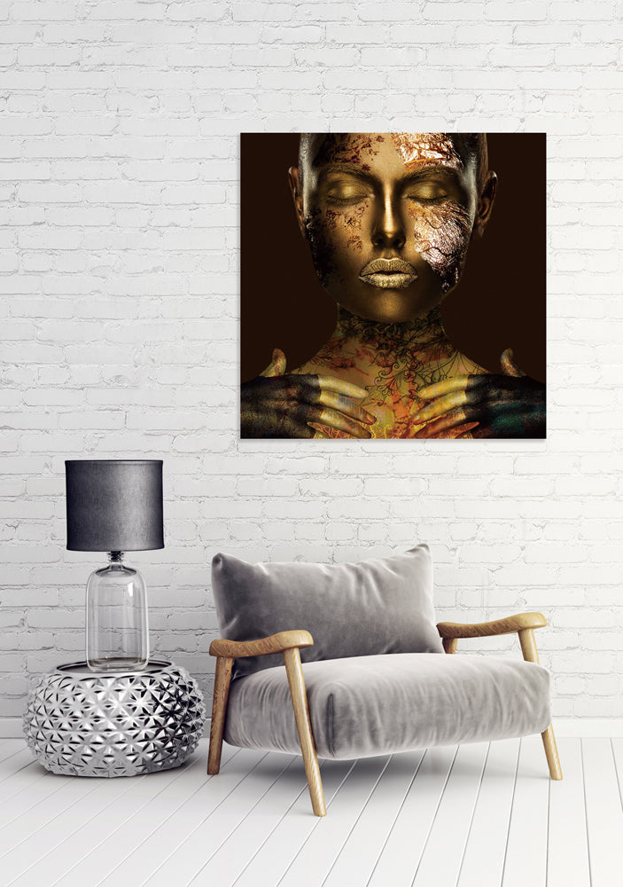 glass picture Golden Woman