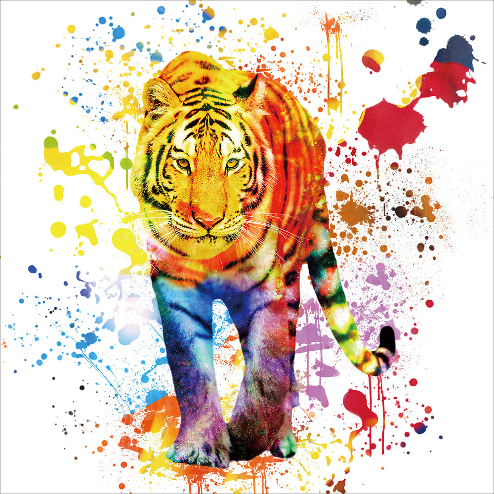 Tiger in the play of colors