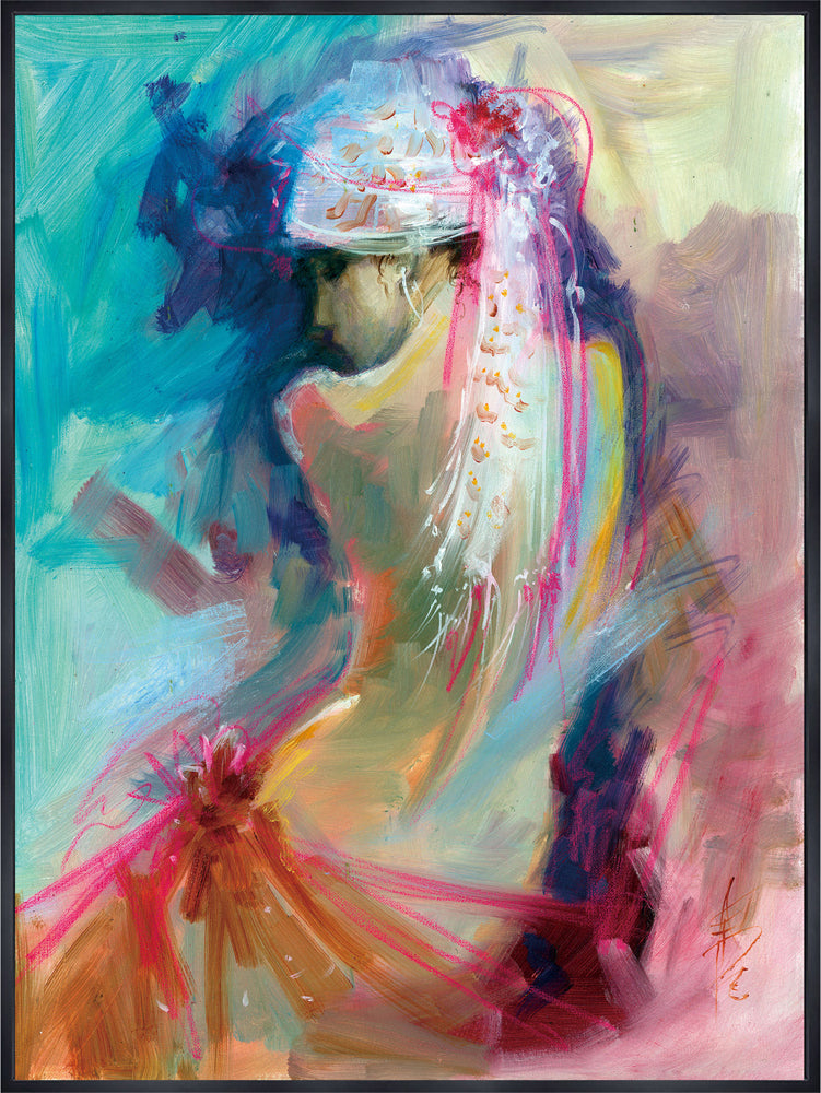 Painting Modern colored nude with cloth