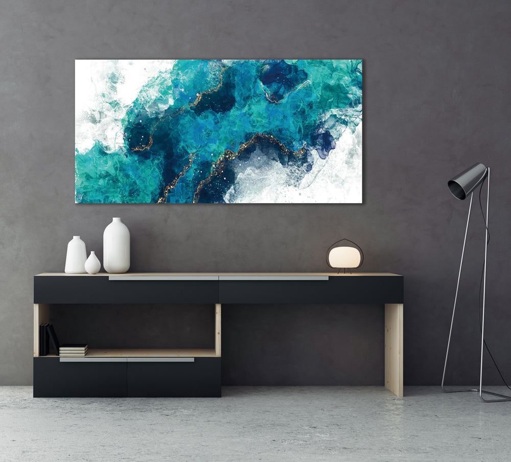 Glass Picture Abstract Ocean