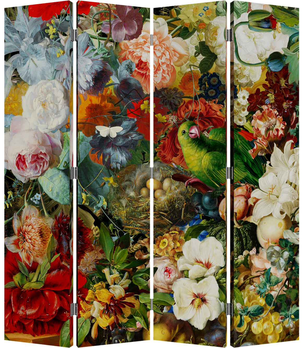 Room divider "Tiger-Flower" reversible motif