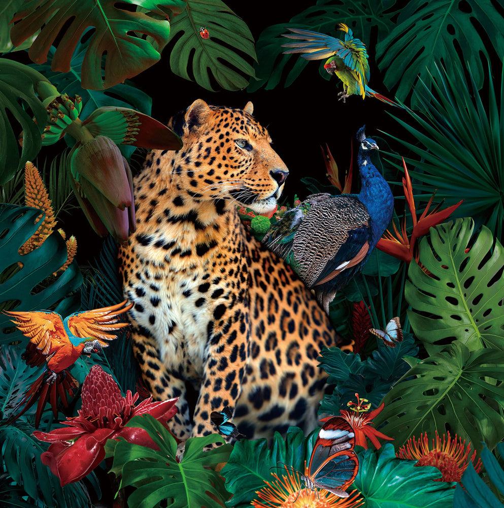 Glass Picture Jaguar in the Jungle