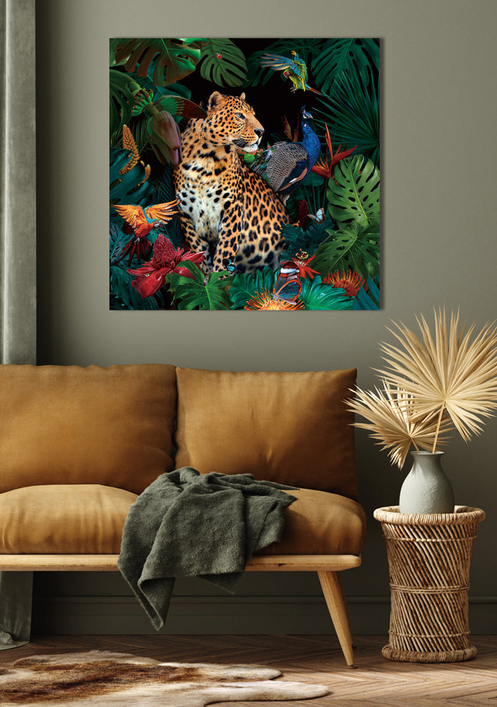 Glass Picture Jaguar in the Jungle