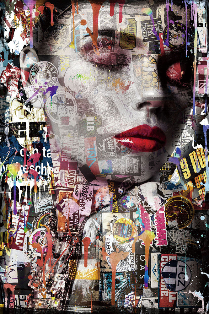glass picture Street Art Girl