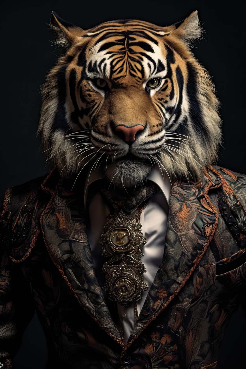 Glass picture Portrait of a Tiger
