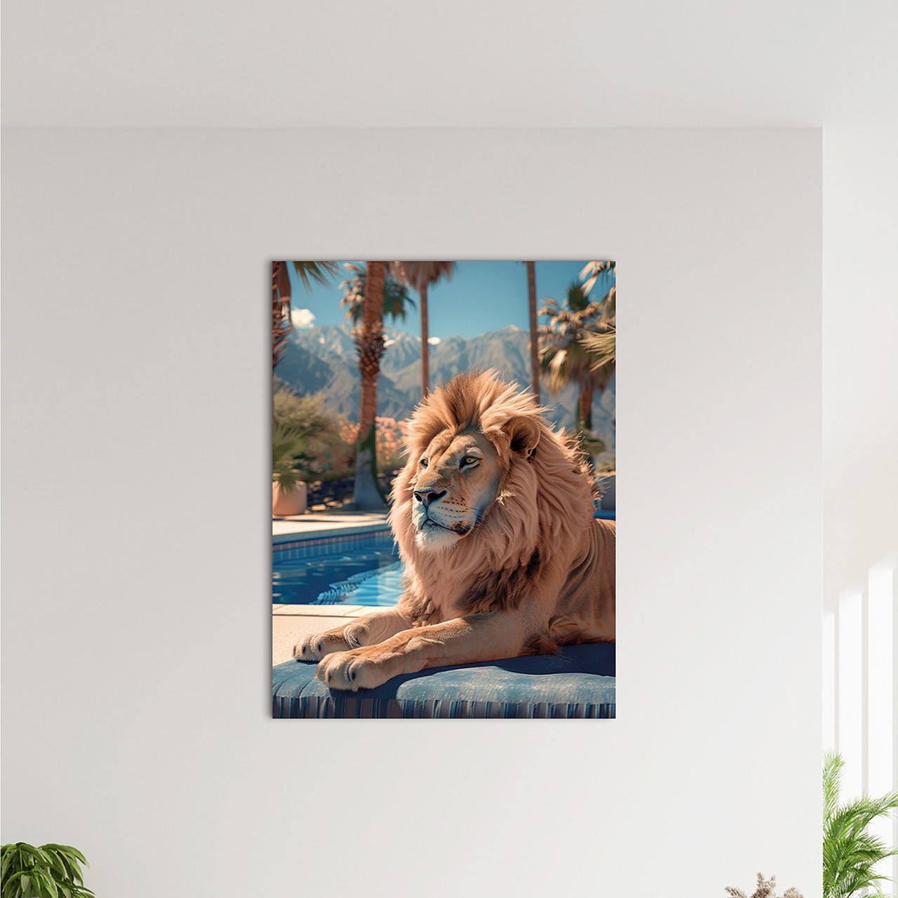 Glass picture Tropical Lion
