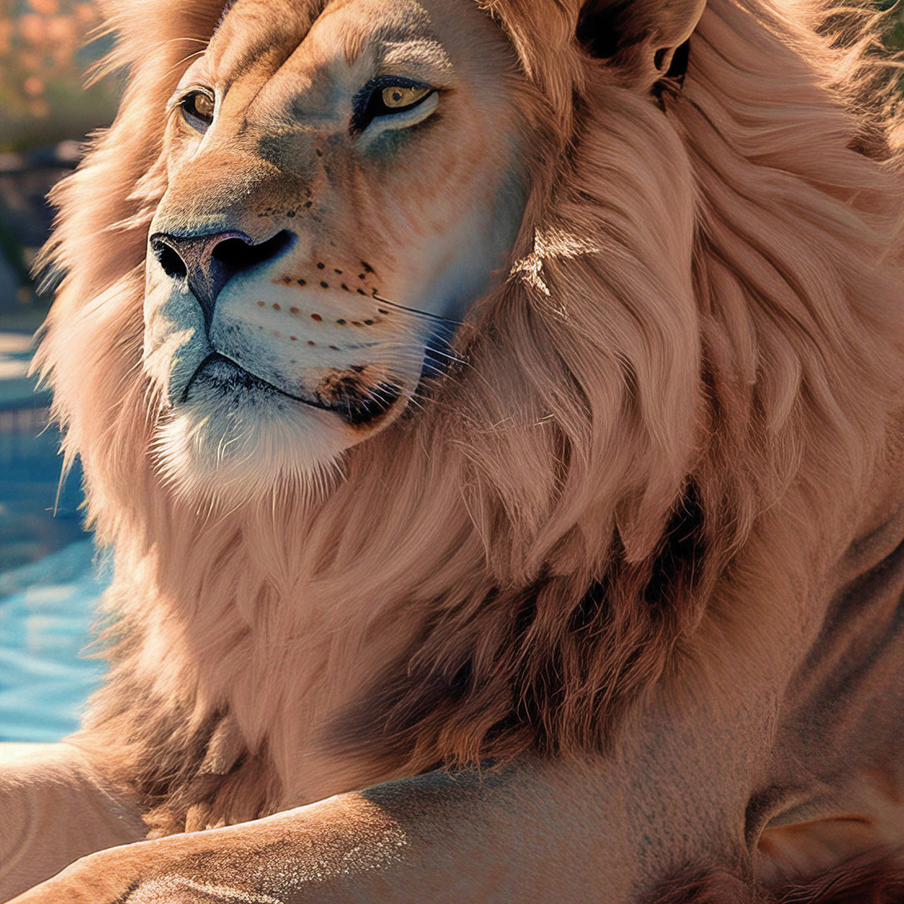 Glass picture Tropical Lion