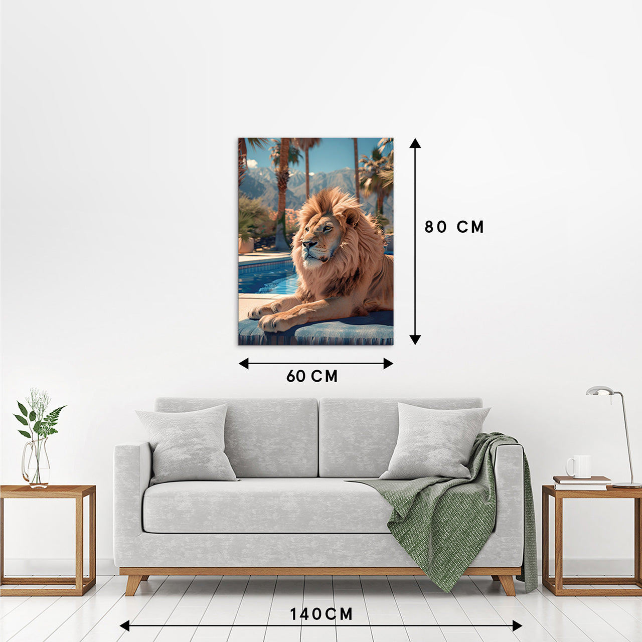 Glass picture Tropical Lion
