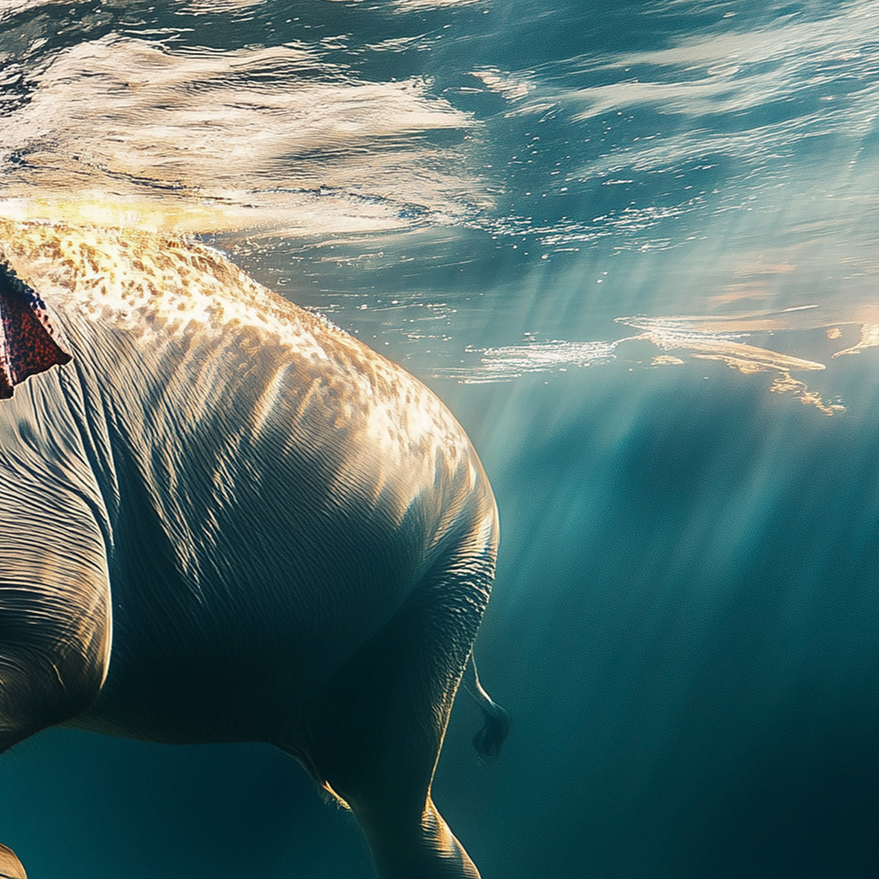 Glass picture Diving Elephant