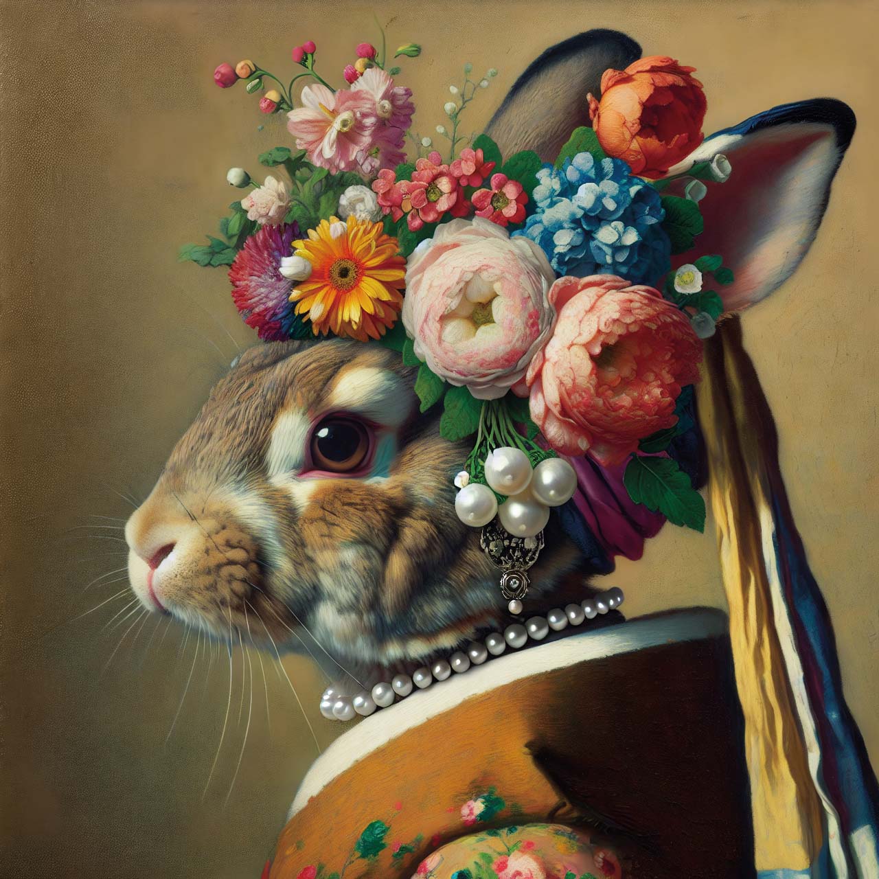 Glass picture Pearl Bunny