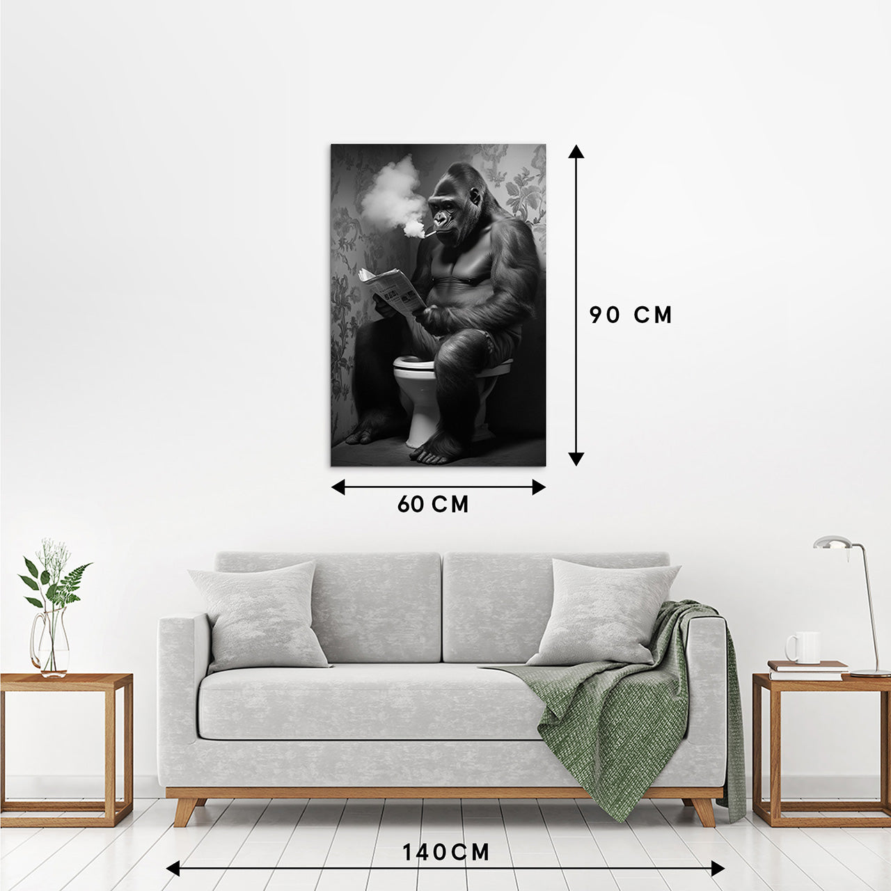 Tableau sur verre Les toilettes du gorille