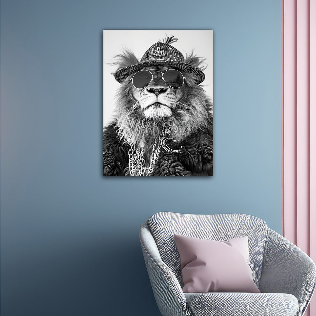 Tableau en verre Lion Dashing
