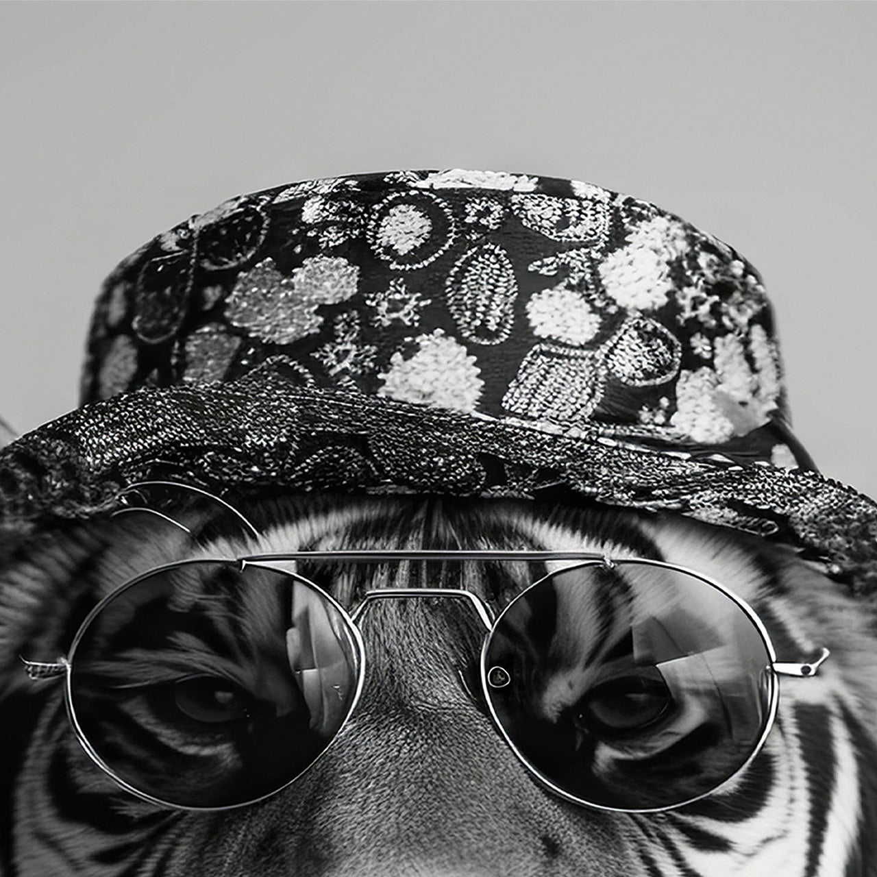 Tableau en verre Fashion Tiger