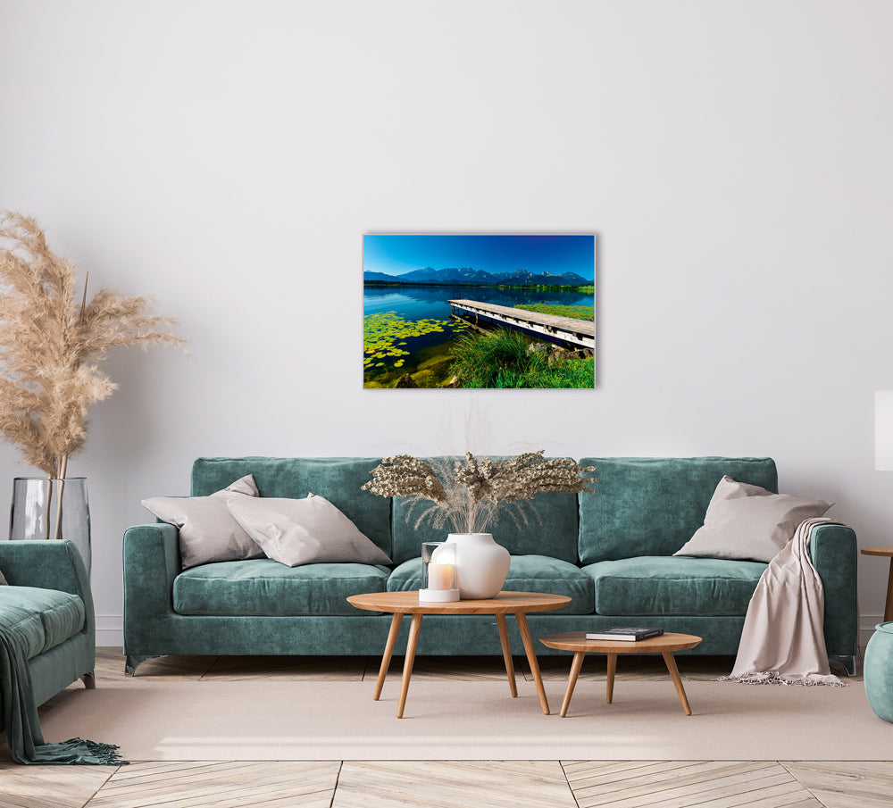 Picture &amp; Frame Mountain Lake with Jetty