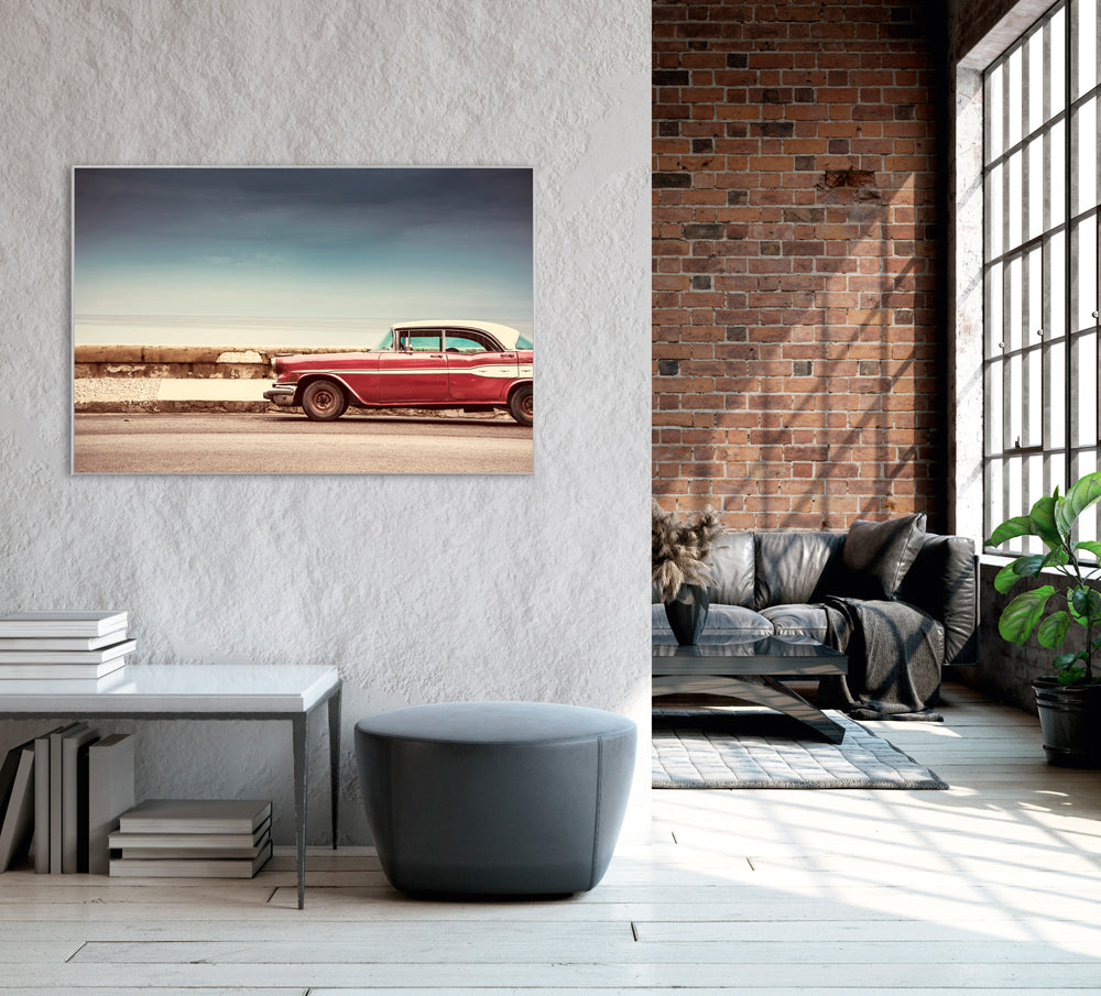Picture &amp; Frame Red Vintage Car