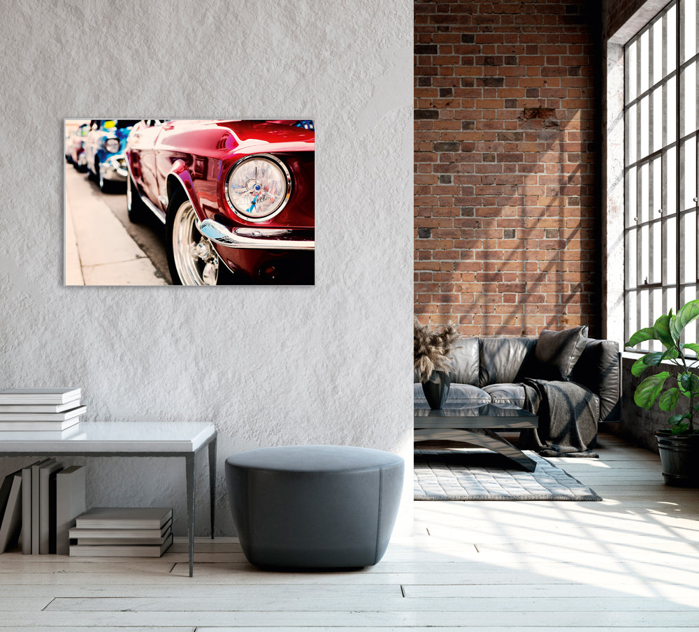 Picture &amp; Frame Red Vintage Car