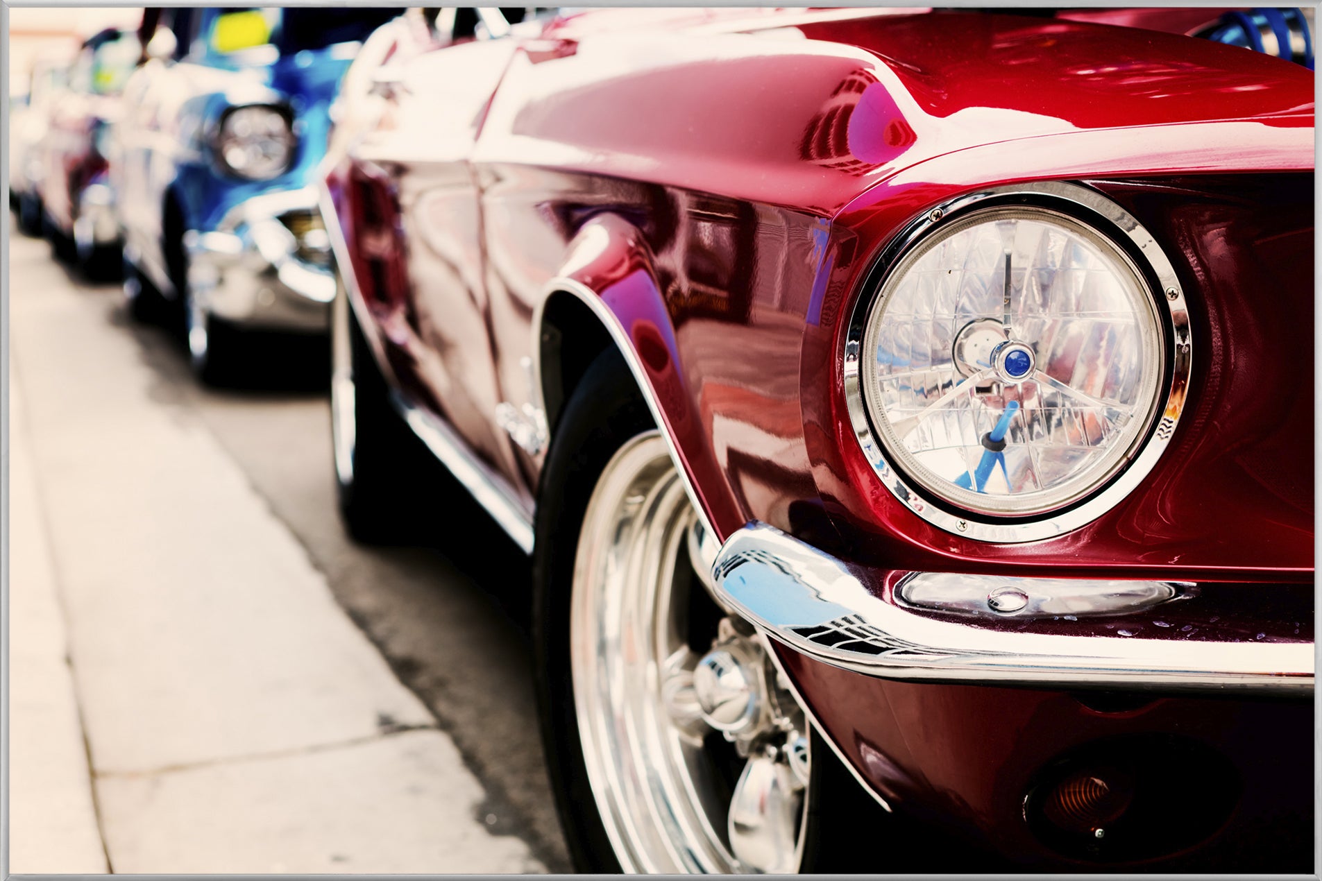 Picture &amp; Frame Red Vintage Car