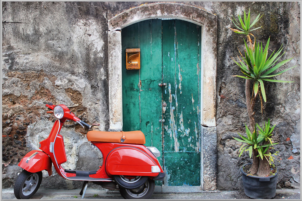 Picture &amp; Frame Red Moped