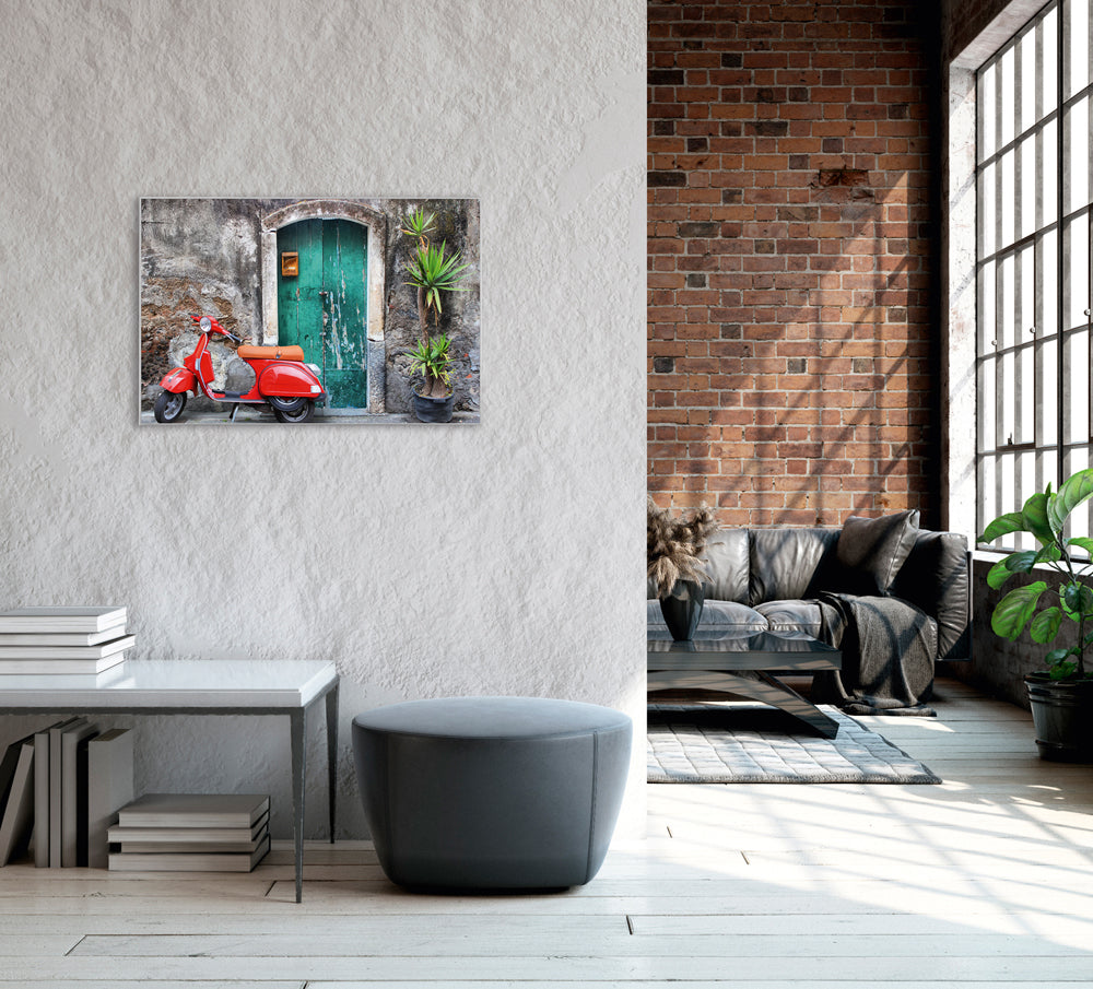 Picture &amp; Frame Red Moped