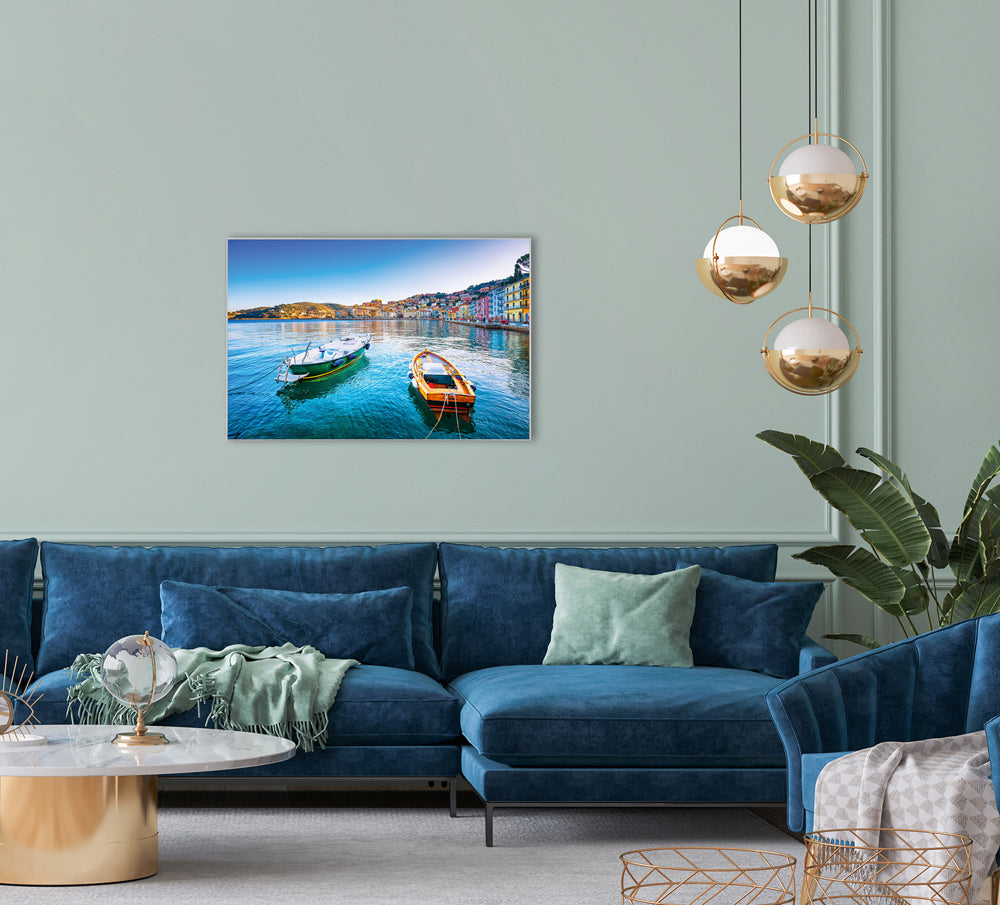 Image et cadre Petits bateaux sur un lac italien