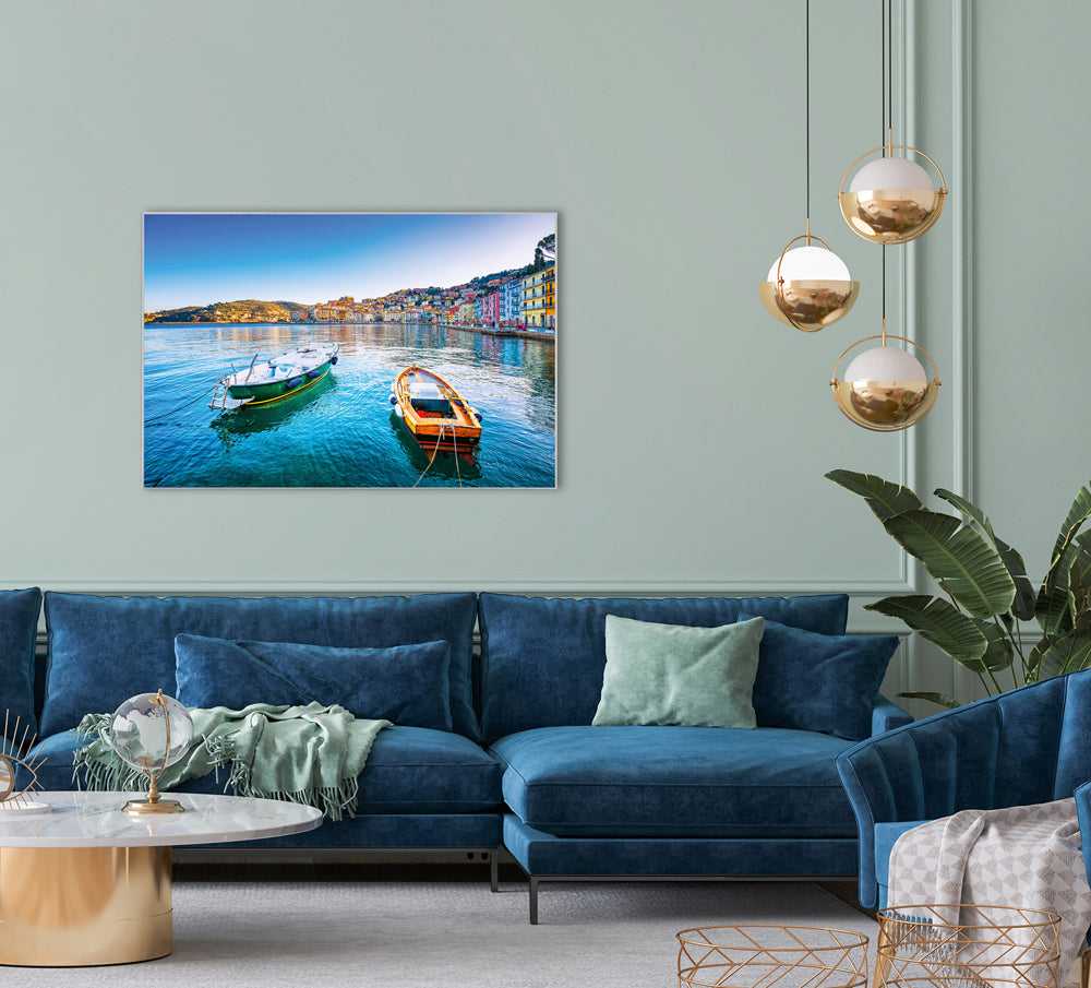Image et cadre Petits bateaux sur un lac italien