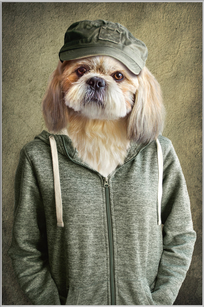 Picture &amp; Frame Funny Dog with Jacket