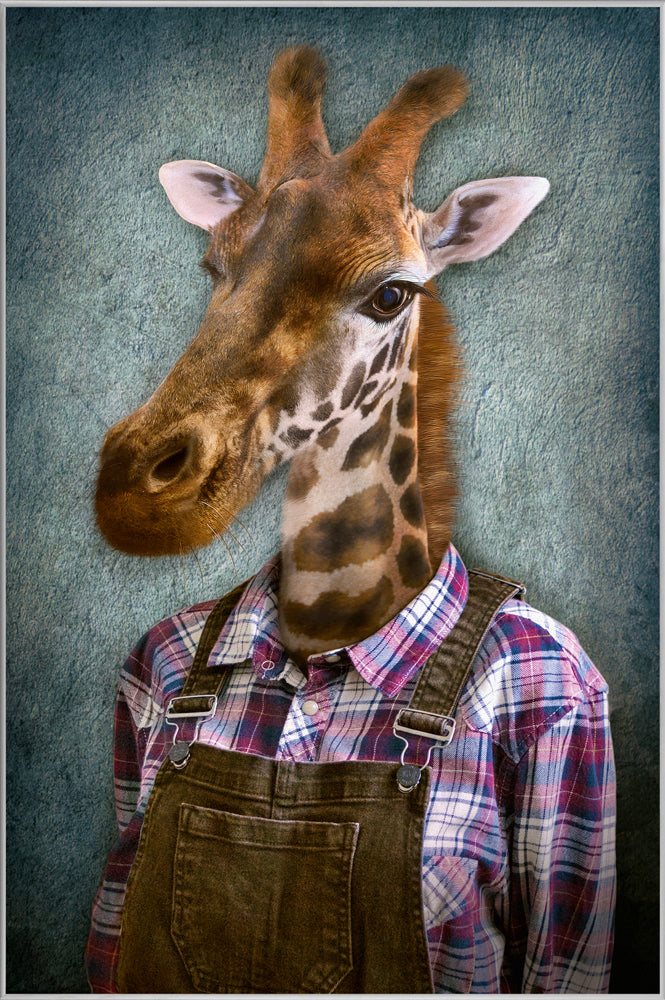 Picture &amp; Frame Giraffe with Dungarees