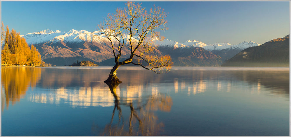 Picture &amp; frame mountain panorama with lake