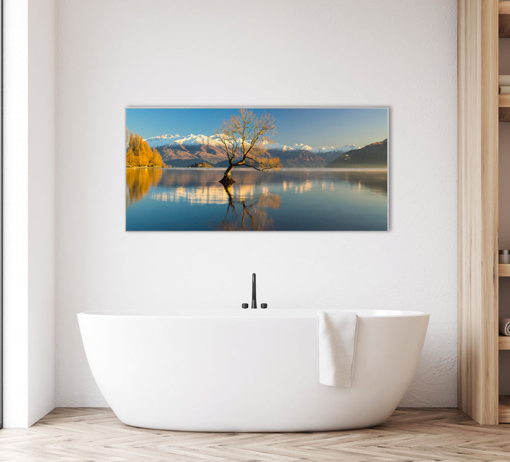 Picture &amp; frame mountain panorama with lake