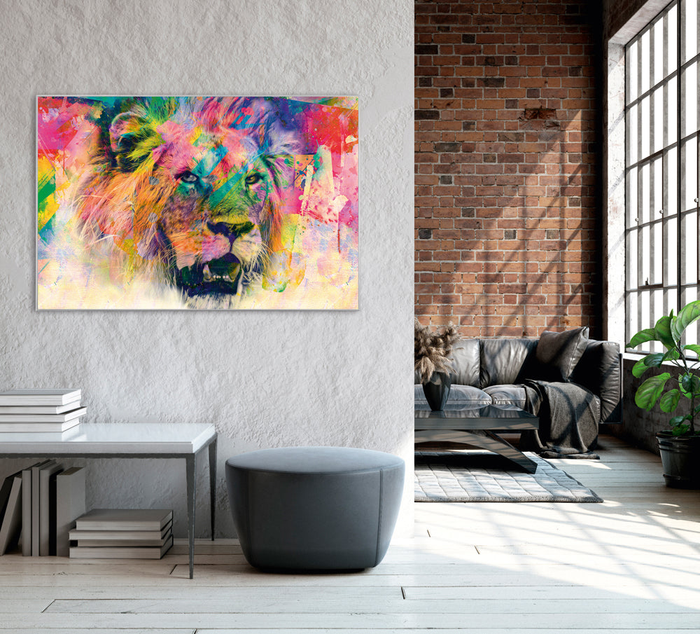 Picture &amp; Frame Pop Art Lion