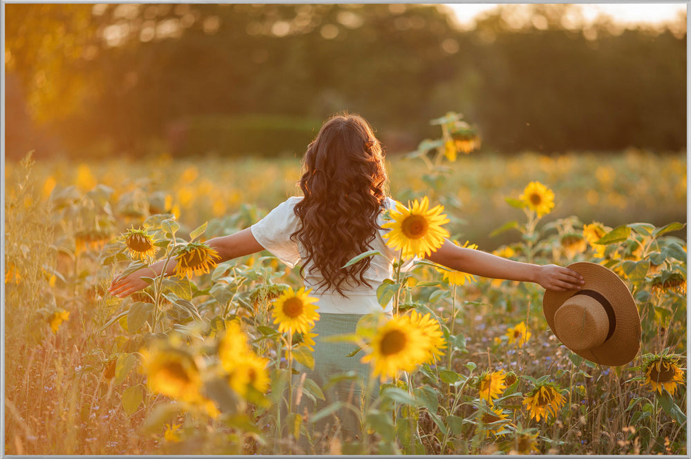 Picture &amp; Frame Girl in Sunflower Field