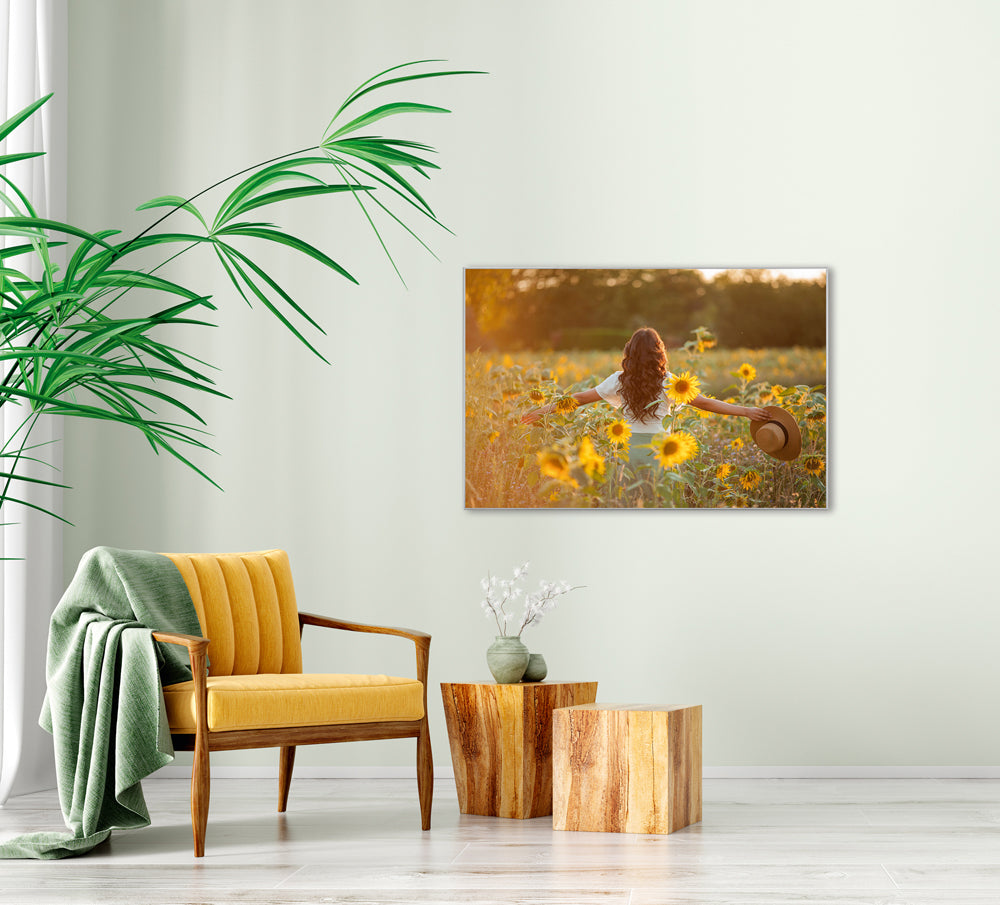 Picture &amp; Frame Girl in Sunflower Field