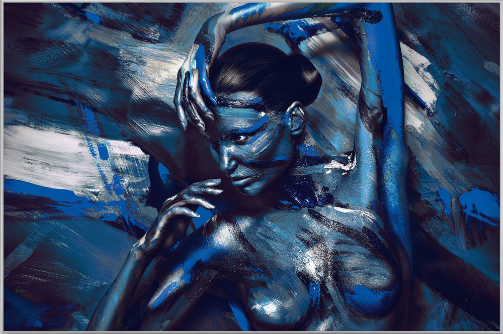 Picture &amp; Frame Nude in Blue - Body Painting