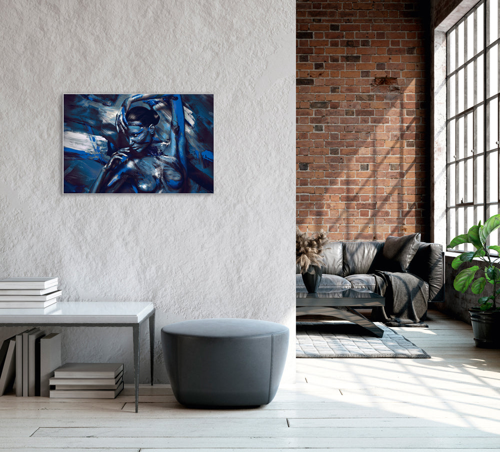 Picture &amp; Frame Nude in Blue - Body Painting