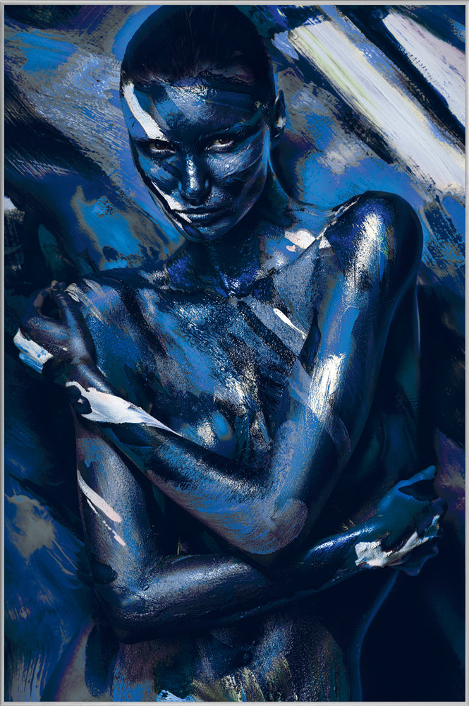 Picture &amp; Frame Nude in Blue - Body Painting