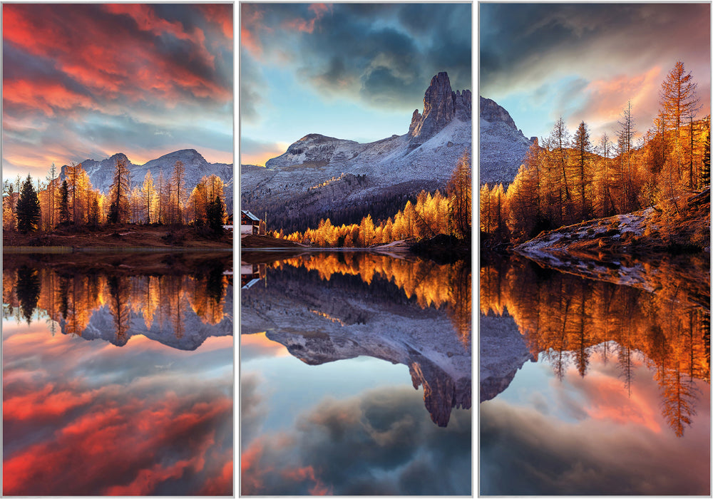 Picture &amp; Frame Reflecting Mountains at Sunrise