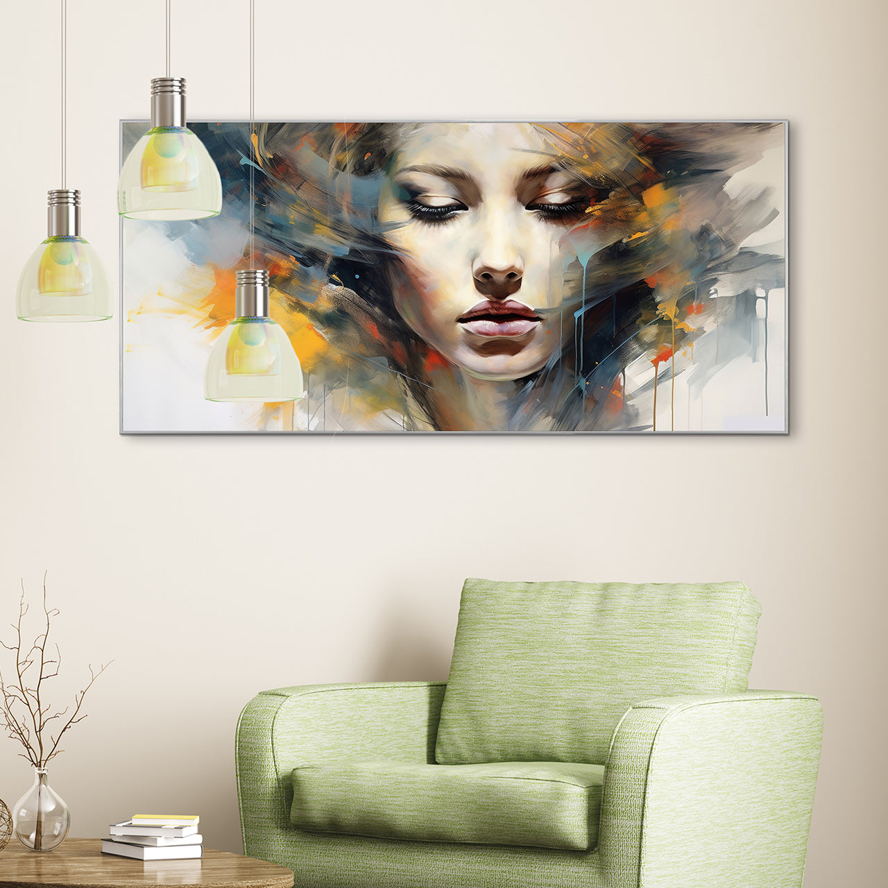 Picture &amp; Frame Colorful Sadow Girl