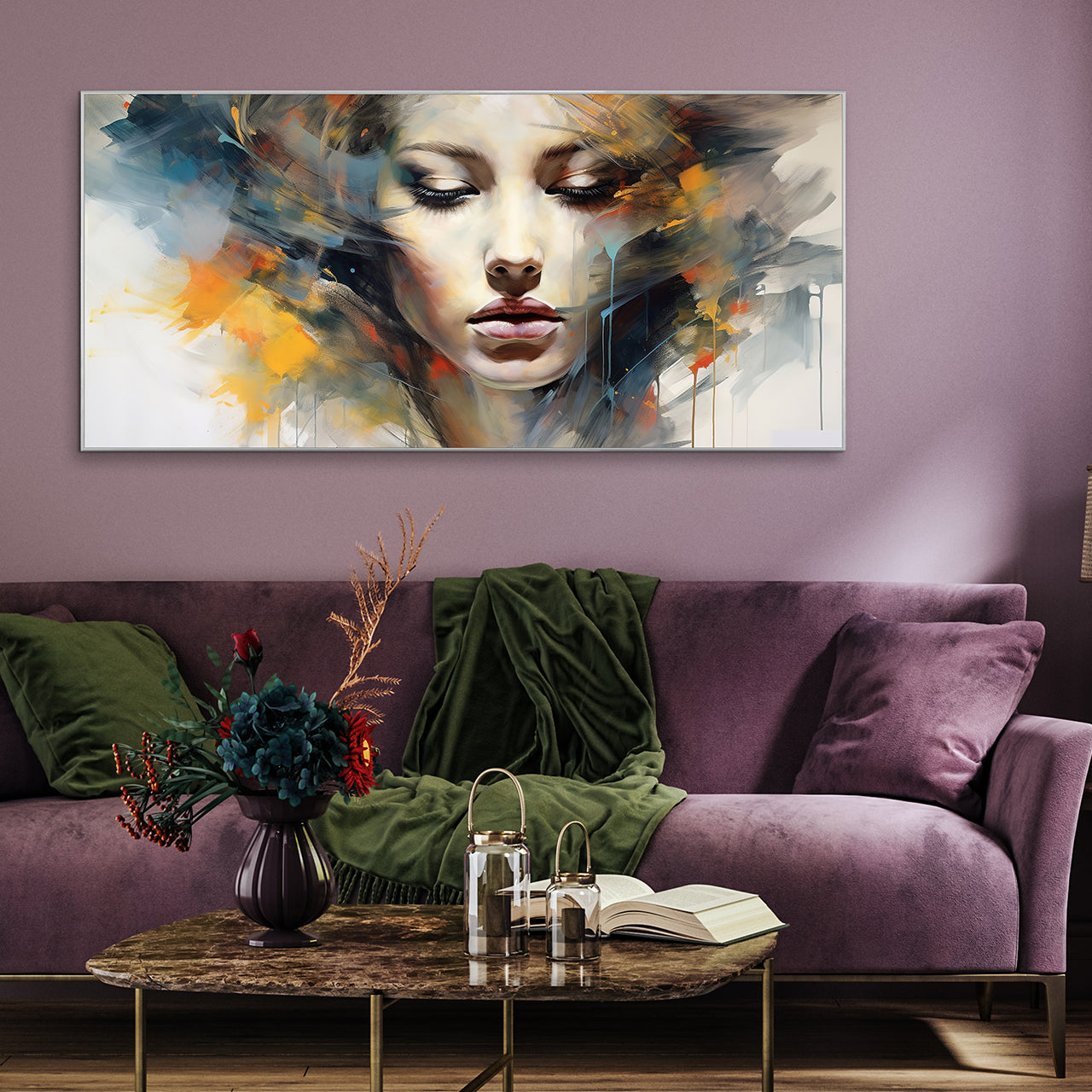 Picture &amp; Frame Colorful Sadow Girl