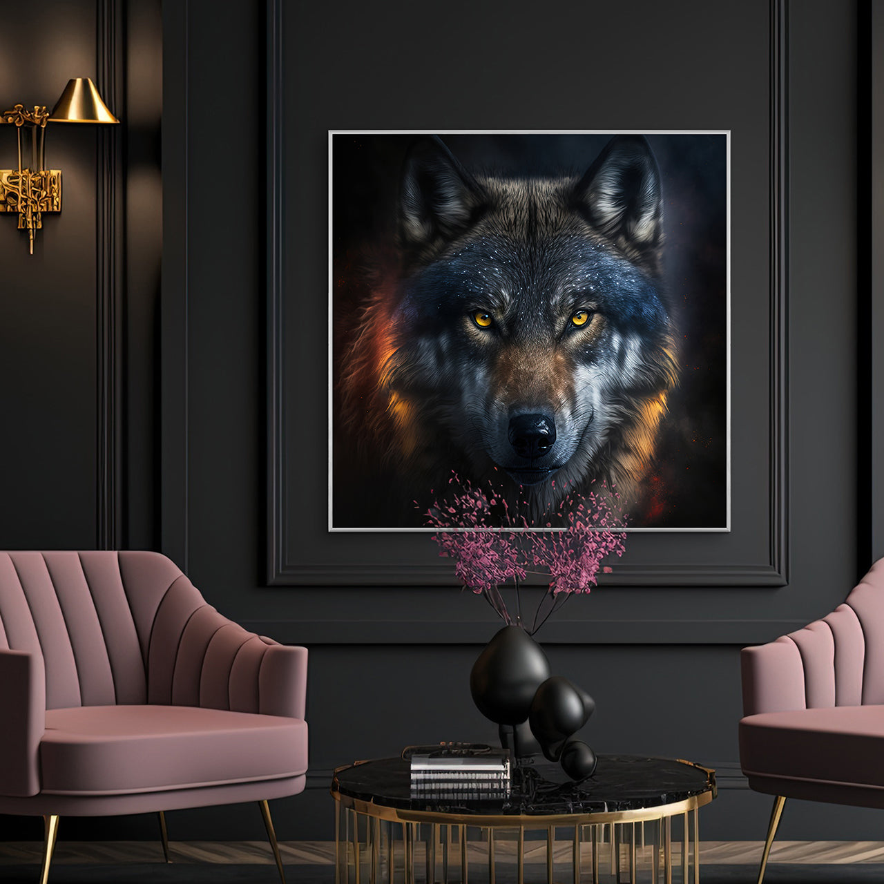 Picture &amp; Frame Mysterious Wolf