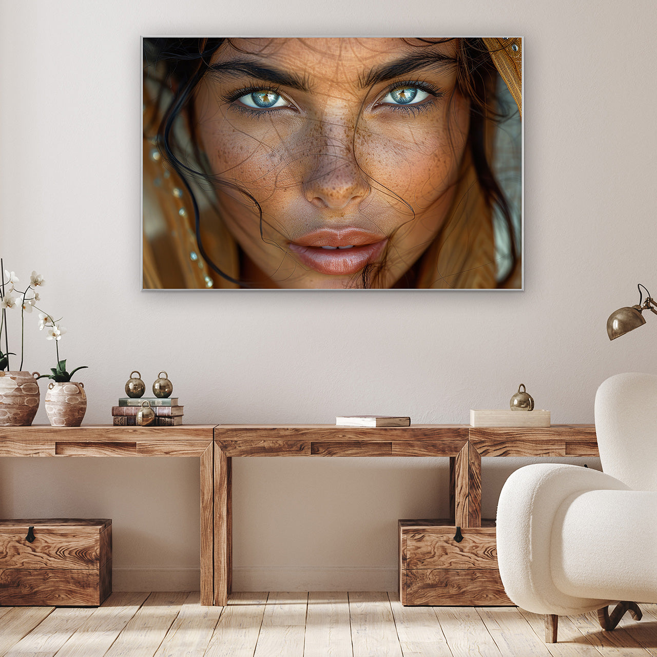 Picture &amp; Frame Green Eyes Oriental